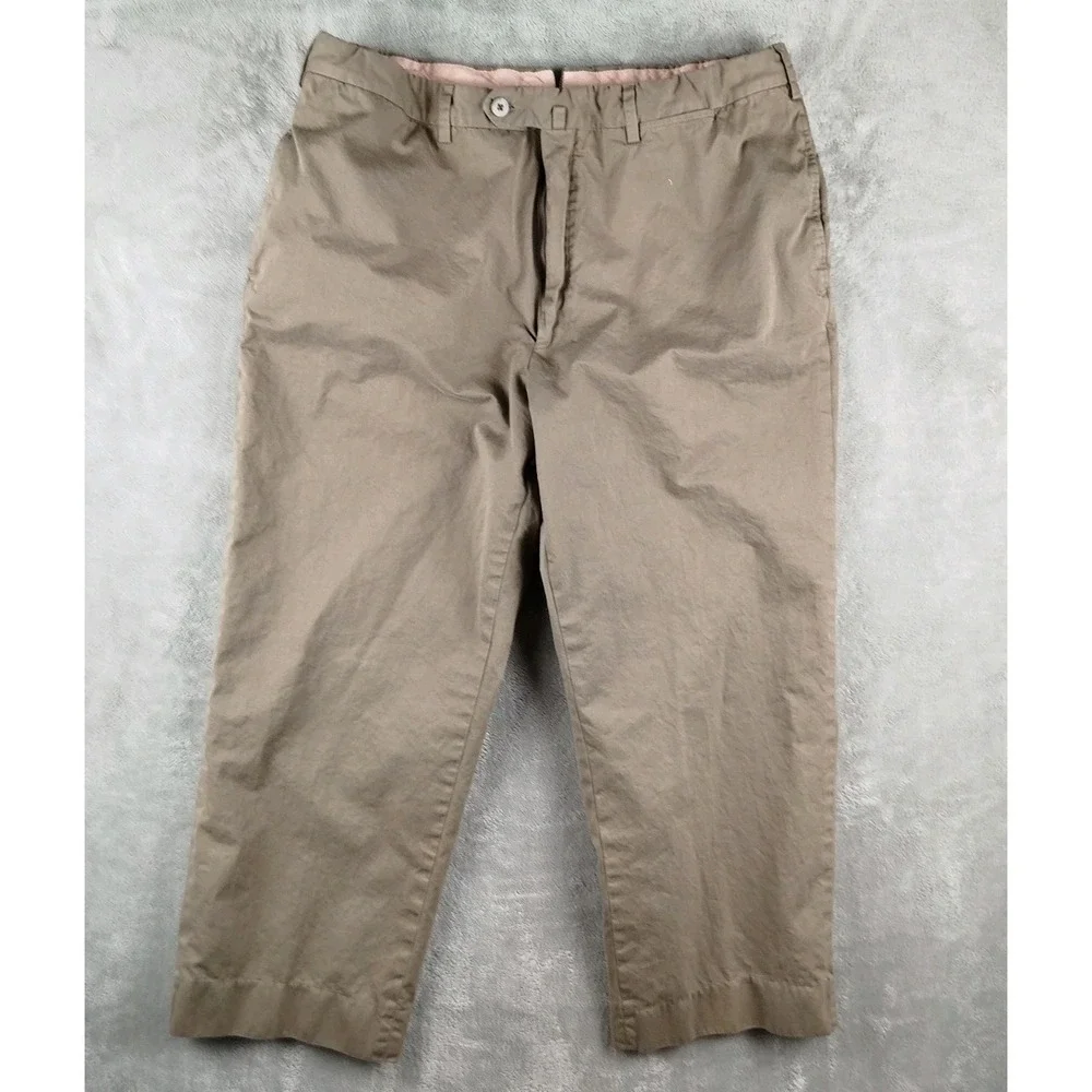 Loro‎ Piana Men's Pants Pocketed 100% Cotton Brown Trousers Italy Size 54 US